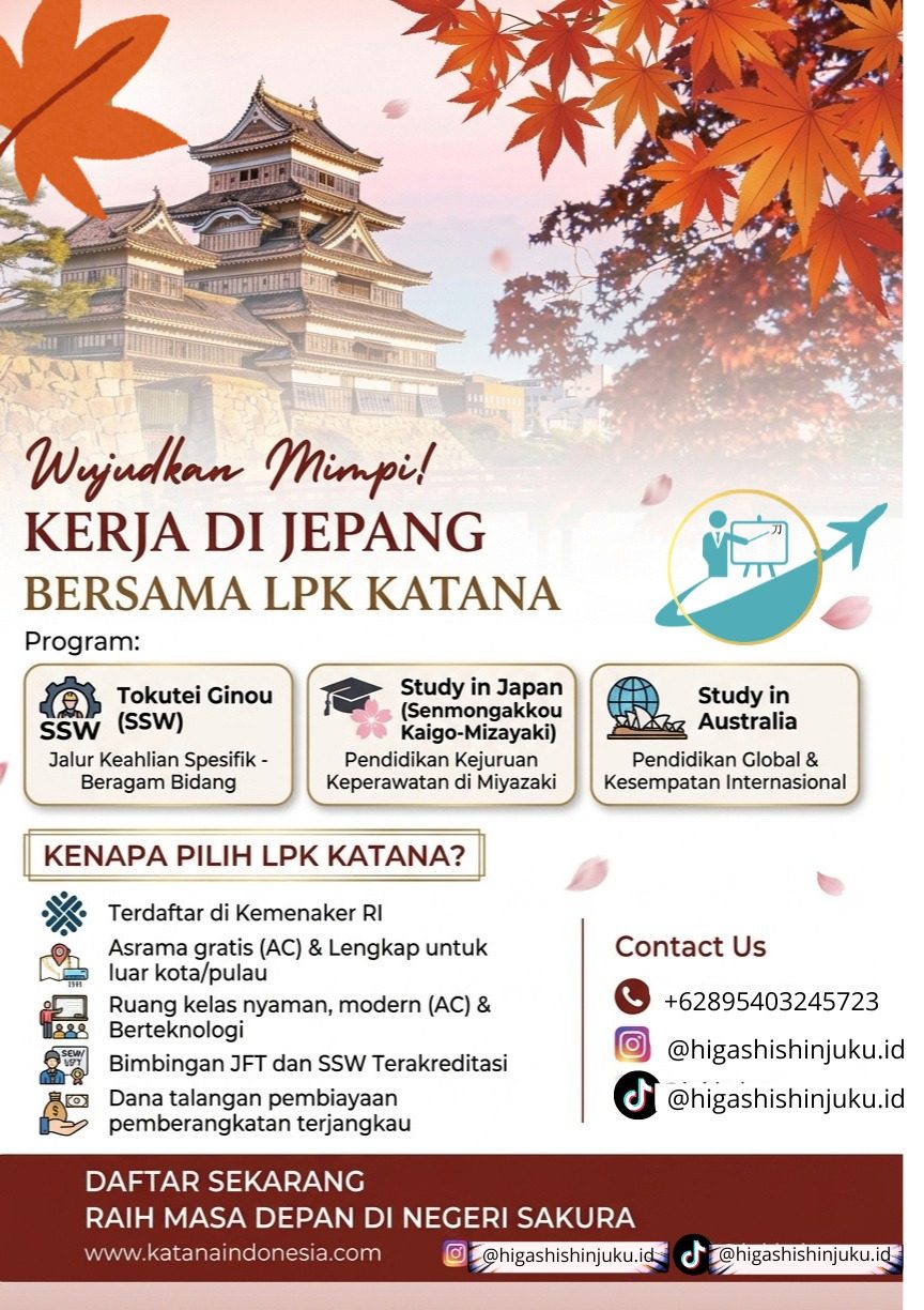 Flyer Lowongan LPK Katana Indonesia