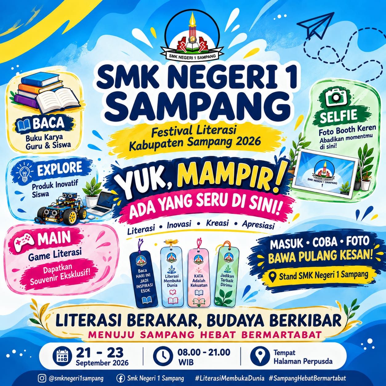 SMK Negeri 1 Sampang Hadir Meriahkan Festival Literasi Kabupaten Sampang 2026